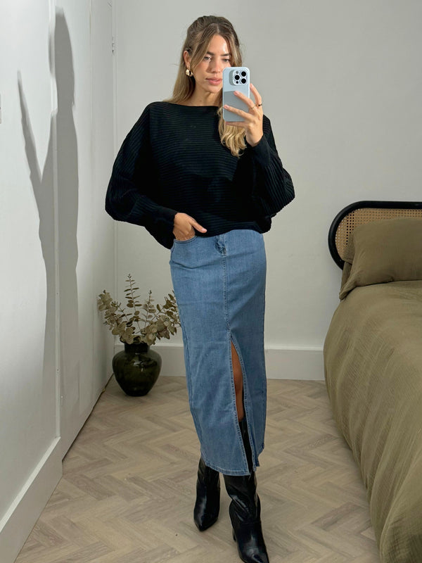 Style Cheat Ellis Midi Denim Skirt
