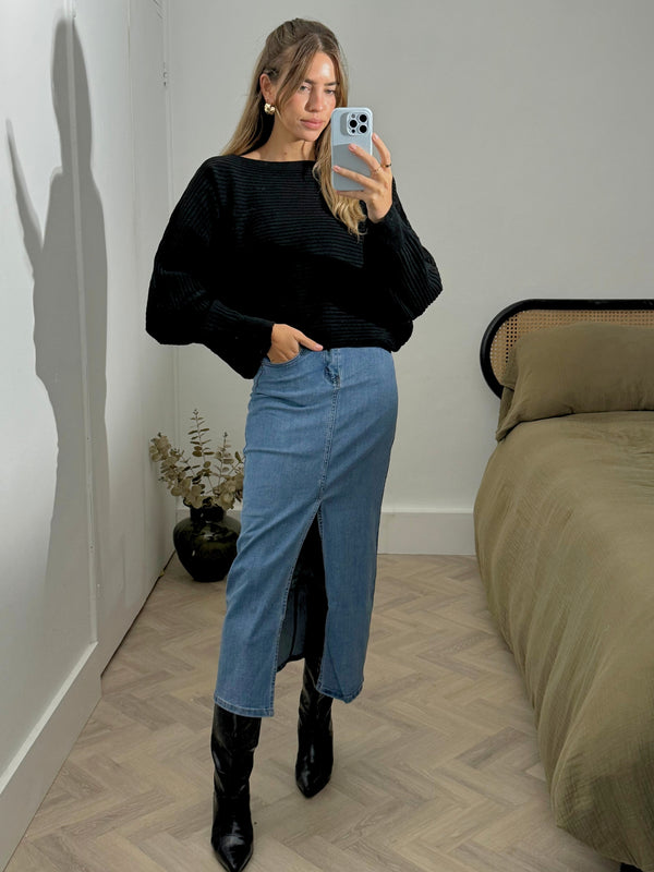 style cheat Ellis Midi Denim Skirt