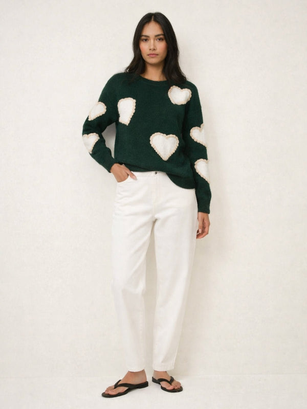 Style Cheat Heart Jumper - Green