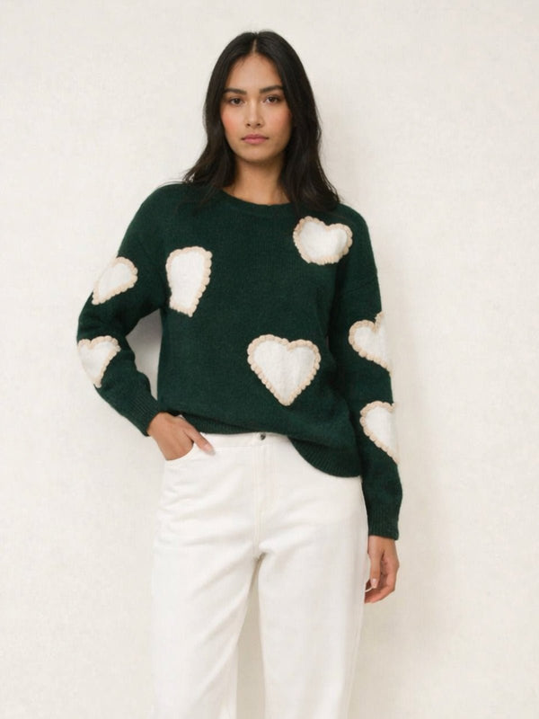 Style Cheat Heart Jumper - Green