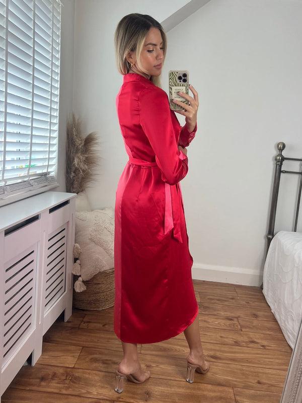 Style Cheat Jem Colourblock Wrap Dress In Pink & Red