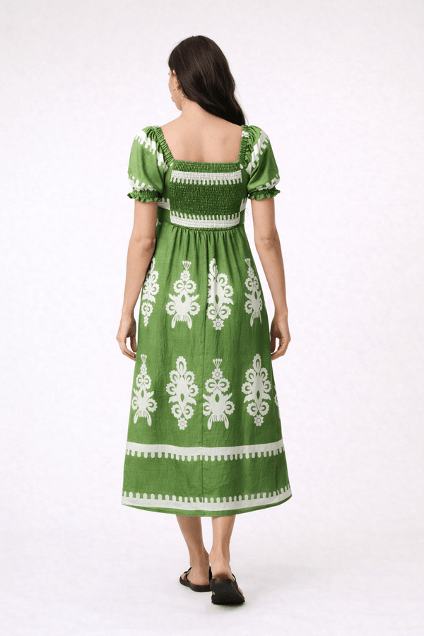 Style Cheat Knot Front Midi Dress Green