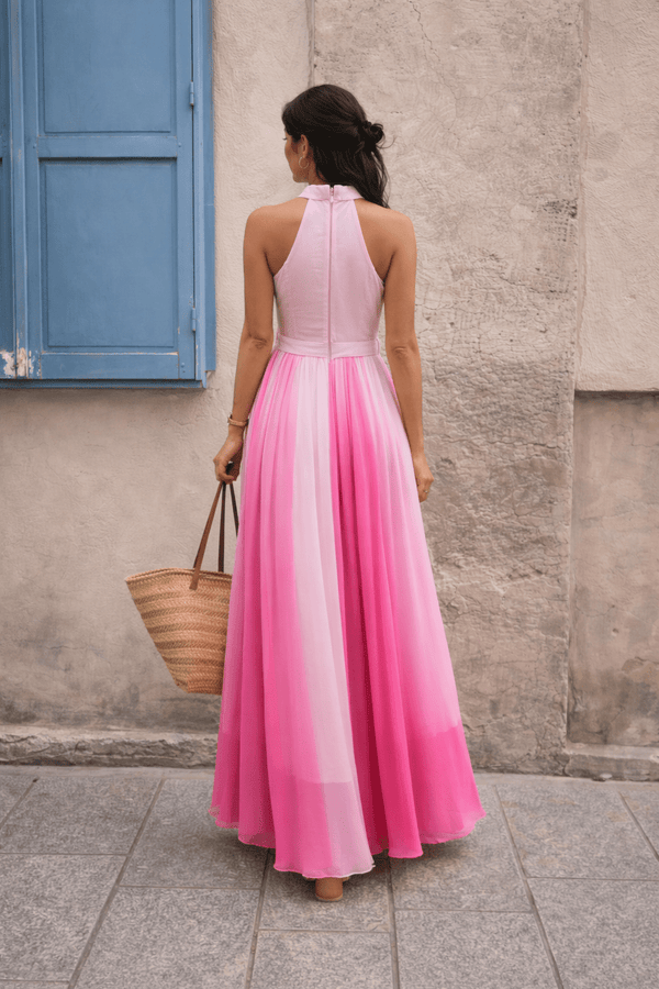 Style Cheat Luisa Belted Pleated Maxi Dress