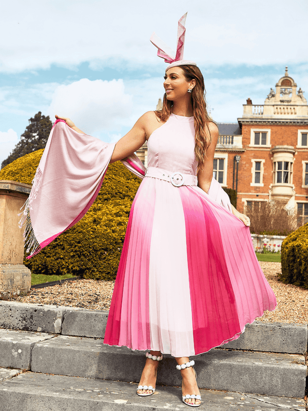 Style Cheat Luisa Belted Pleated Maxi Dress