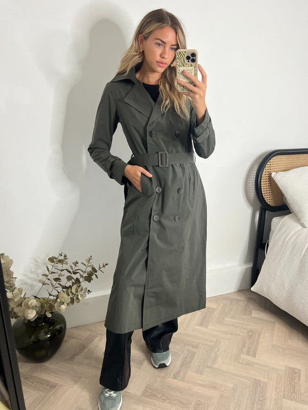 style cheat Maxi Length Trench Coat