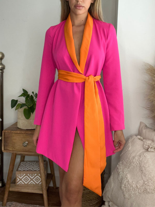 Style Cheat Maya Colourblock Blazer Dress In Pink