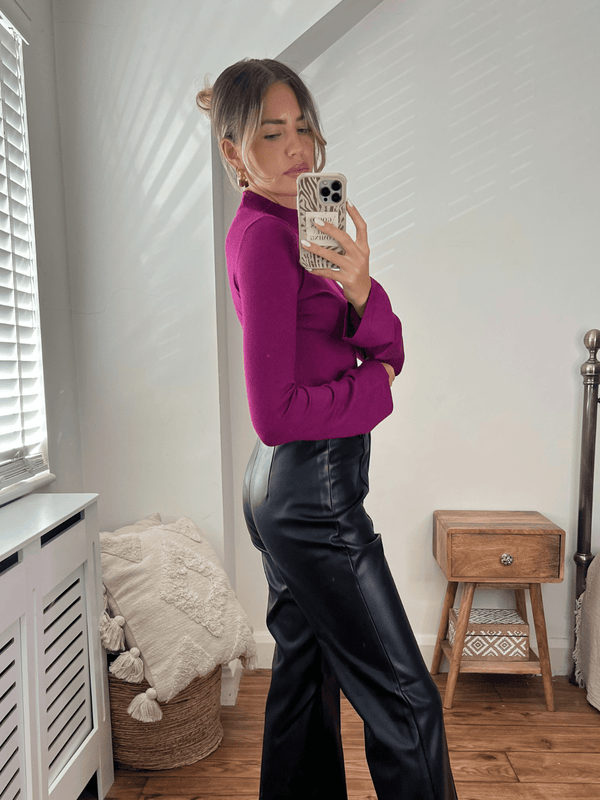 Style Cheat Maylah Sheer Panel Knitted Top