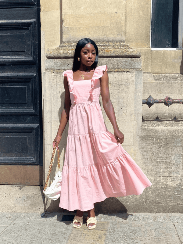 Style Cheat Mollie Cotton Ruffle Tiered Midi Dress