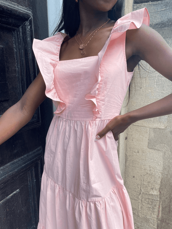 Style Cheat Mollie Cotton Ruffle Tiered Midi Dress