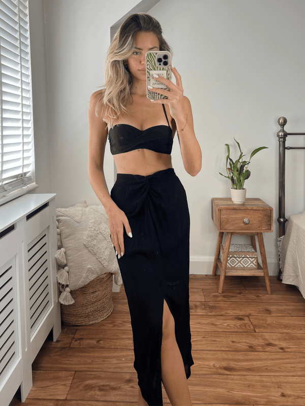 Style Cheat South Beach Cova Crinkle Sarong Skirt