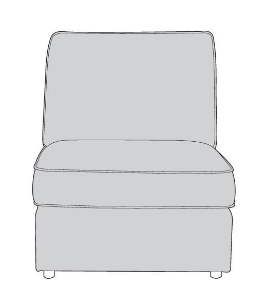 stylefurniture Atlantis 80cm Armless Extension Unit - Standard Back