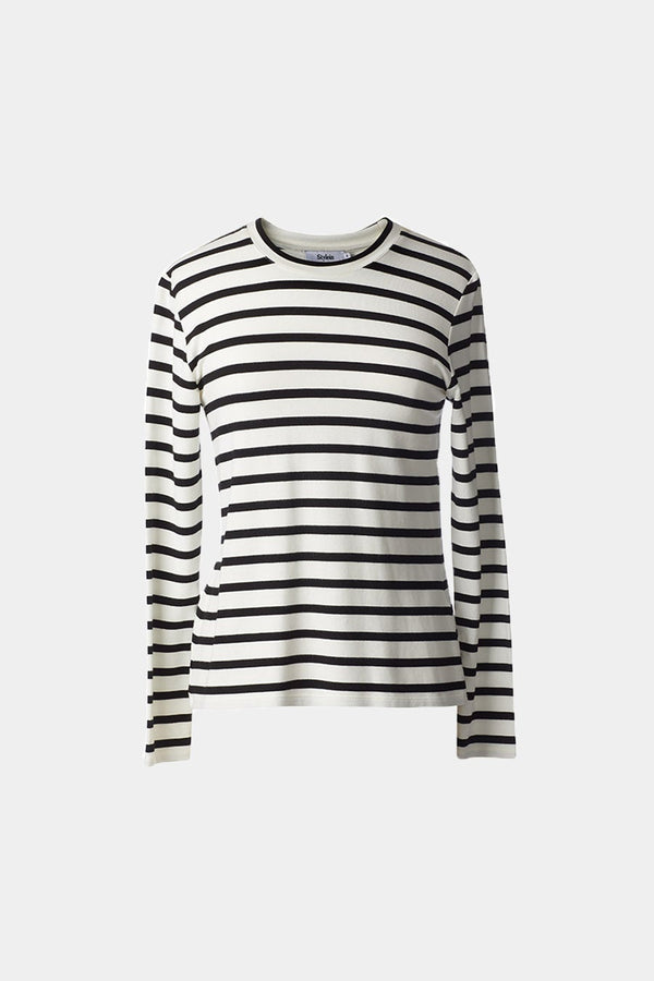 Stylein JERSEY LONG SLEEVE TOP - CANVEY WHITE STRIPED