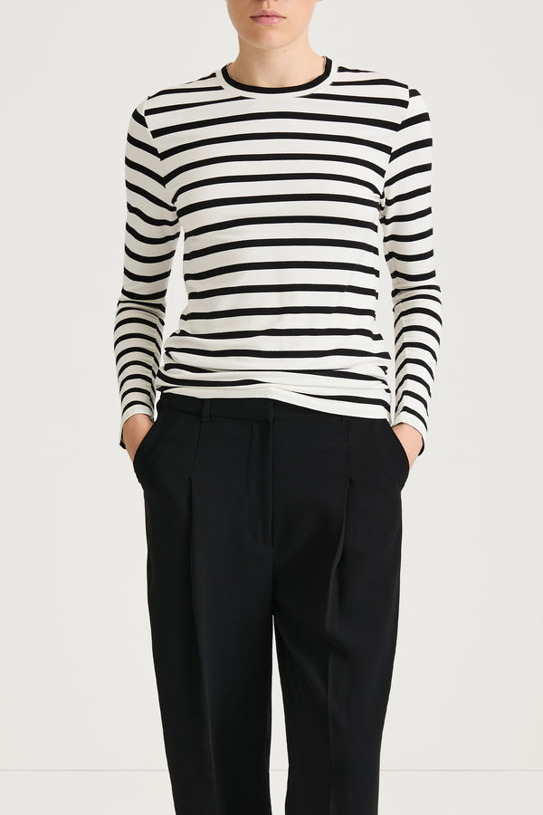 Stylein JERSEY LONG SLEEVE TOP - CANVEY WHITE STRIPED