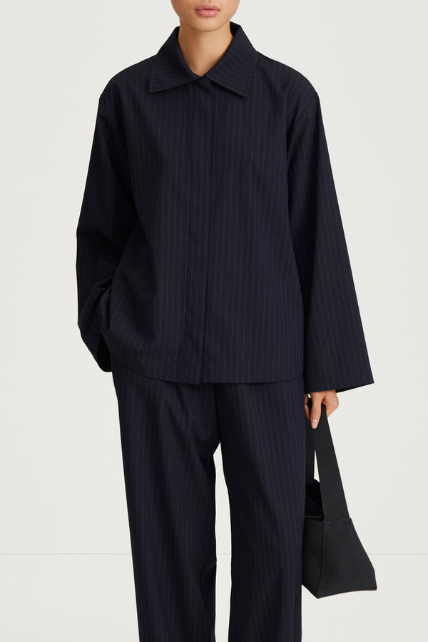 Stylein BRENLY SHIRT - NAVY PINSTRIPE