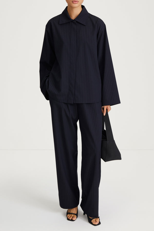 stylein BRENLY SHIRT - NAVY PINSTRIPE