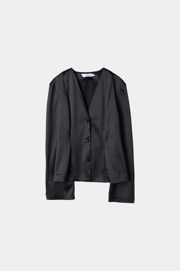 Stylein BRIAR SATIN BLOUSE - BLACK