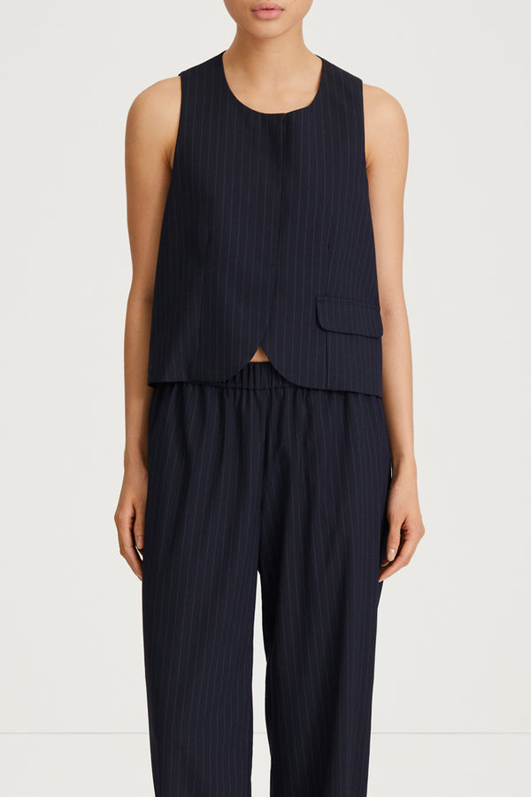 Stylein BRIXEN VEST - NAVY PINSTRIPE