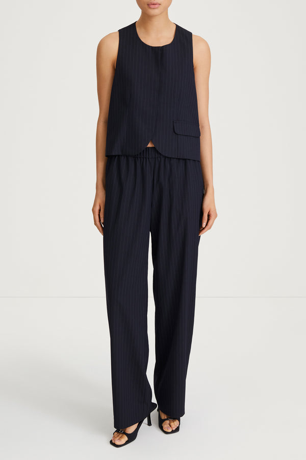 stylein BRIXEN VEST - NAVY PINSTRIPE