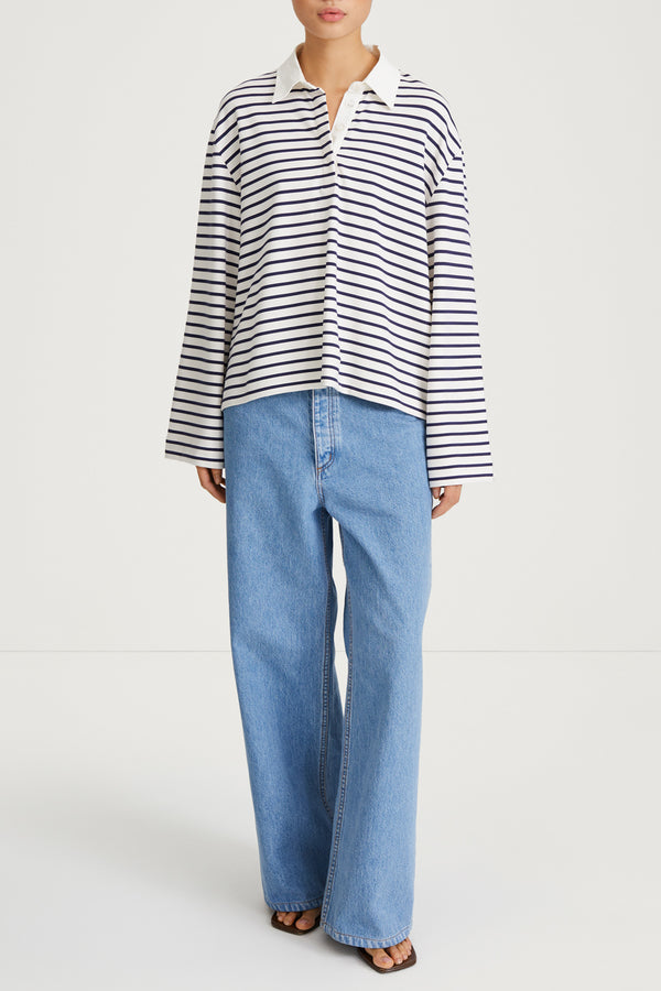 stylein JANELLE TOP - BLUE STRIPE