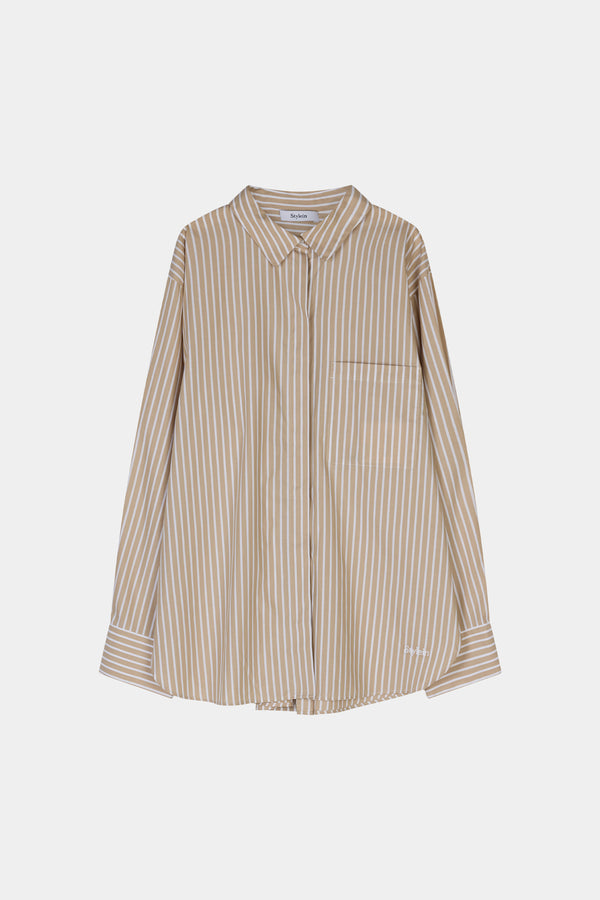 Stylein JANSELL SHIRT - BEIGE STRIPE