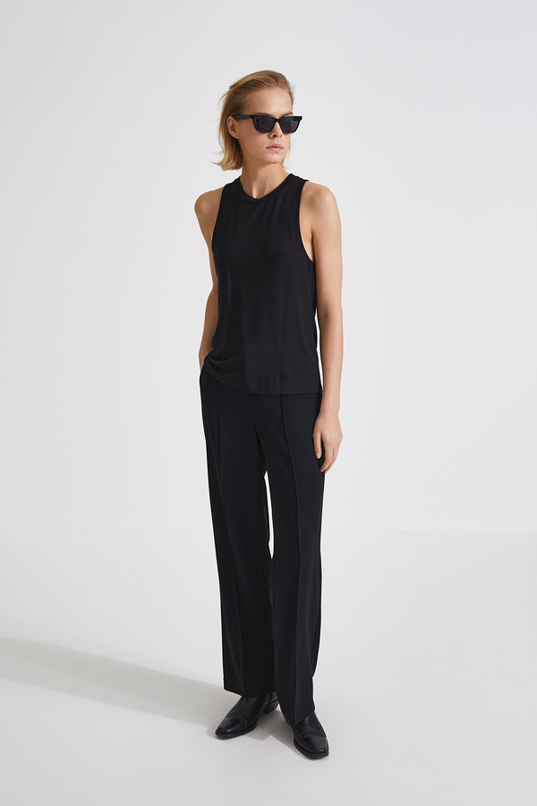 Stylein LONG STRAIGHT SUIT TROUSERS - BORIS BLACK