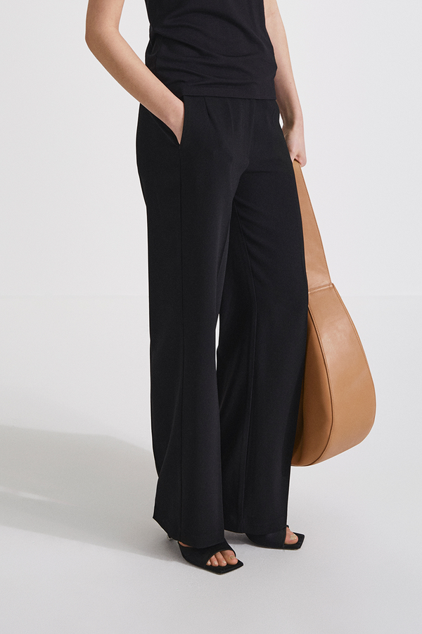 Stylein LONG STRAIGHT SUIT TROUSERS - BORIS BLACK