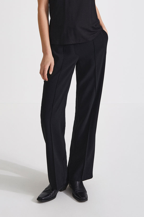 stylein LONG STRAIGHT SUIT TROUSERS - BORIS BLACK