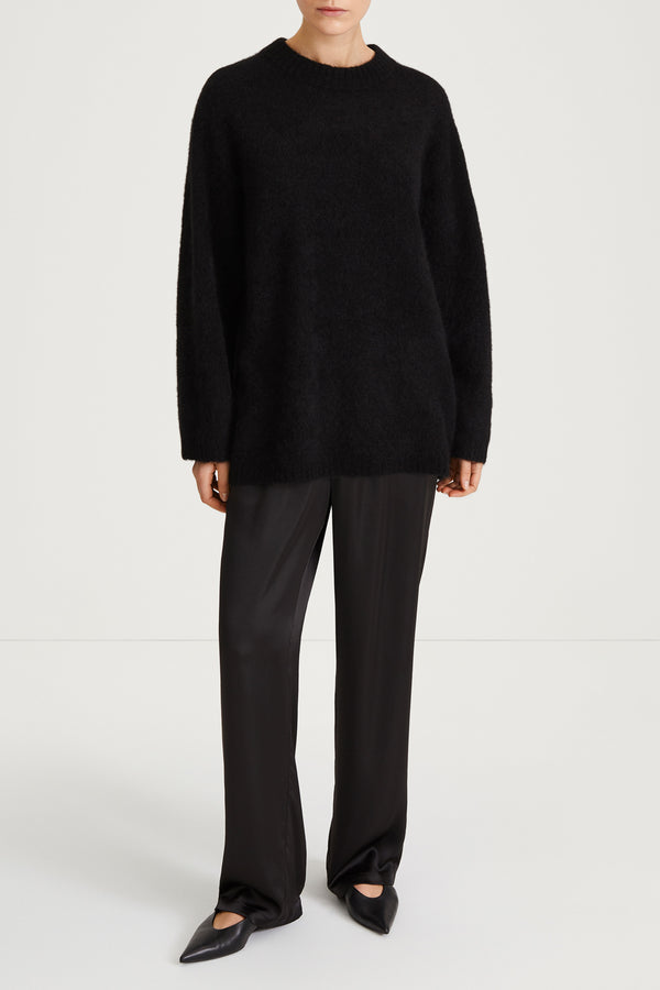 stylein NOEMI PLAIN SWEATER - BLACK