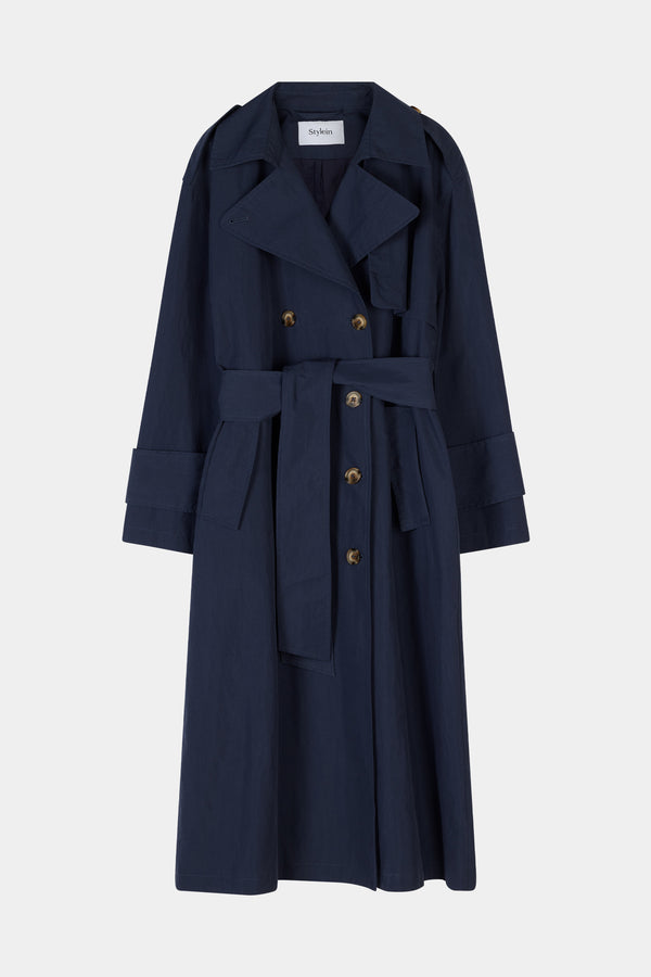 Stylein SIENA TRENCH COAT LONG - MIDNIGHT