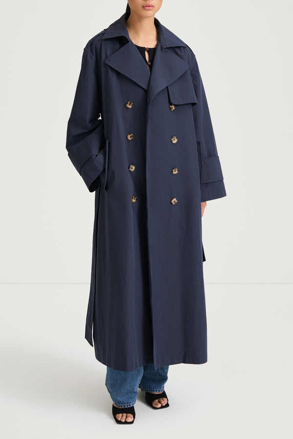 stylein SIENA TRENCH COAT LONG - MIDNIGHT
