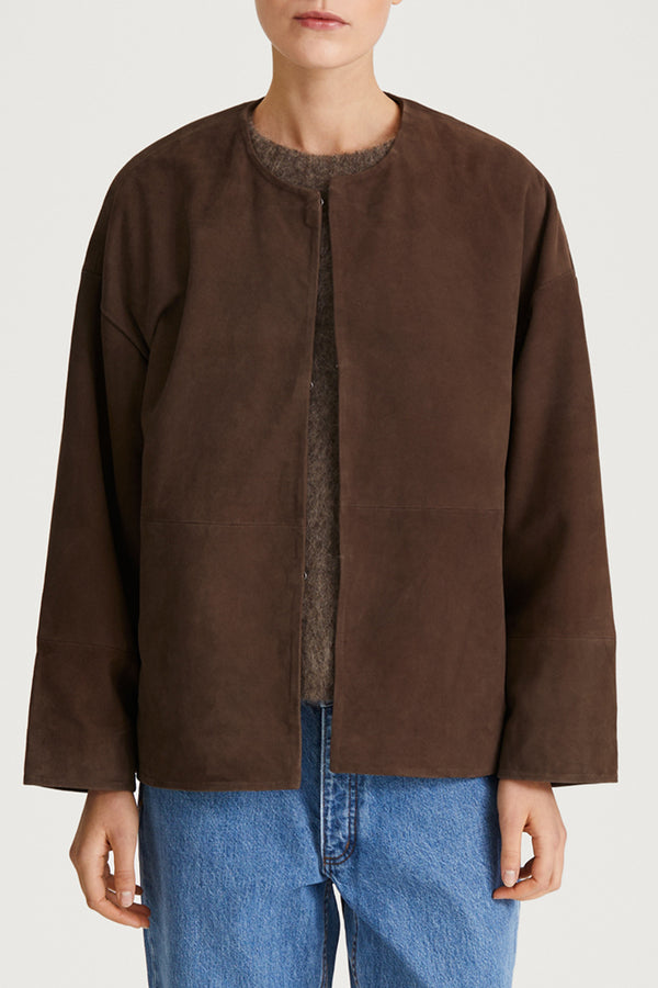 Stylein VANA SUEDE JACKET - PEBBLE BROWN