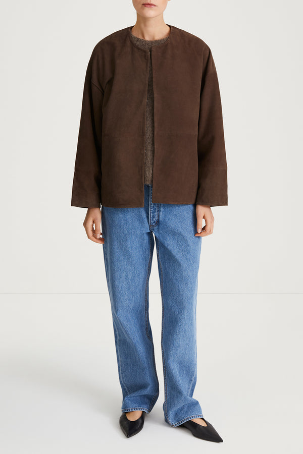 stylein VANA SUEDE JACKET - PEBBLE BROWN