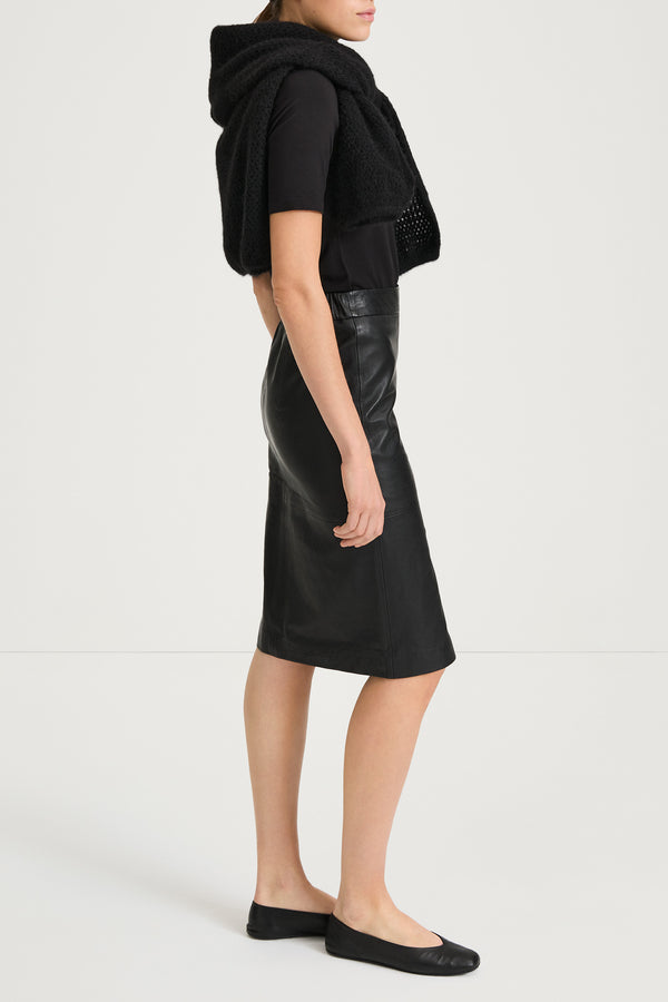 Stylein VIANA LEATHER SKIRT - BLACK