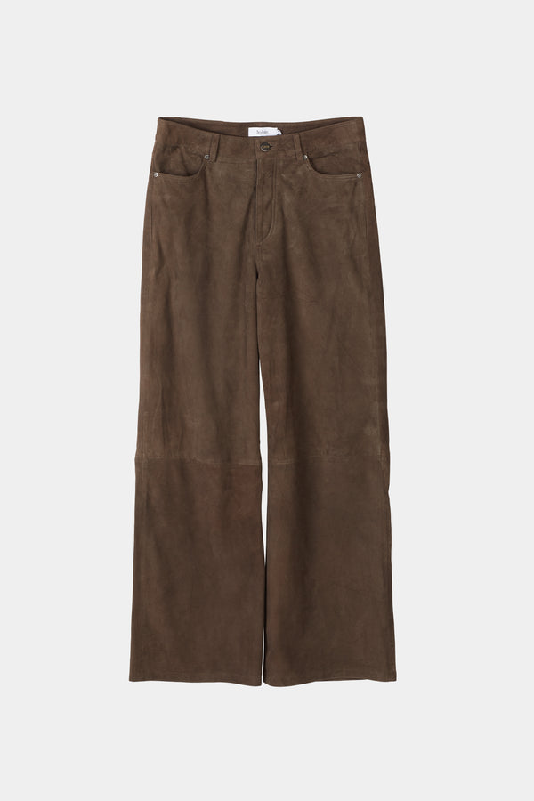 Stylein VICTORY SUEDE TROUSERS - PEBBLE BROWN