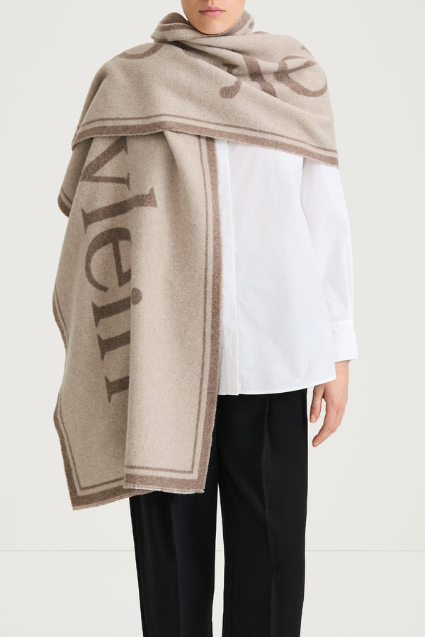 Stylein WIDE SIGNATURE SCARF - THALIA BEIGE
