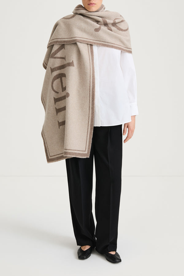 Stylein WIDE SIGNATURE SCARF - THALIA BEIGE