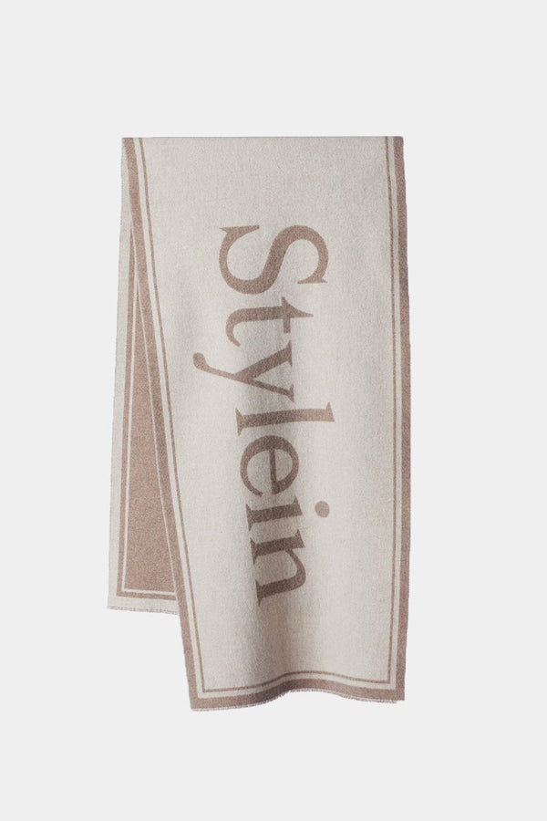 stylein WIDE SIGNATURE SCARF - THALIA BEIGE