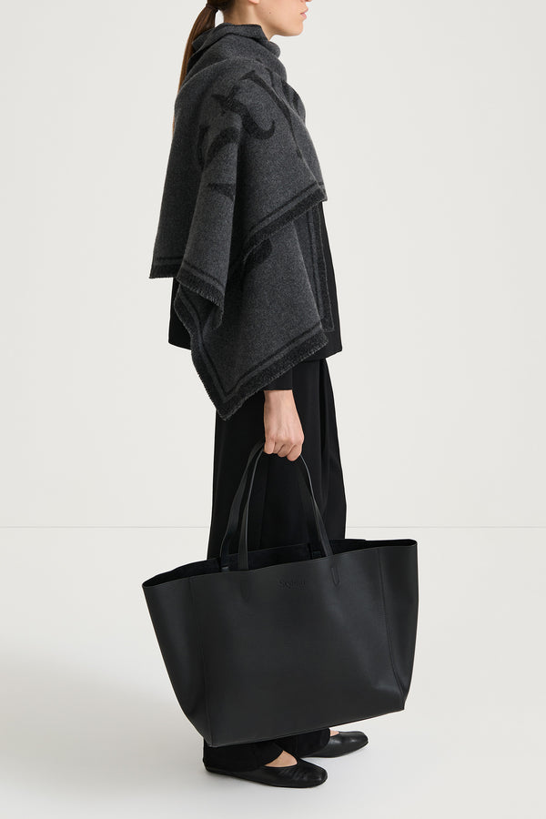 Stylein WIDE SIGNATURE SCARF - THALIA DARK GREY