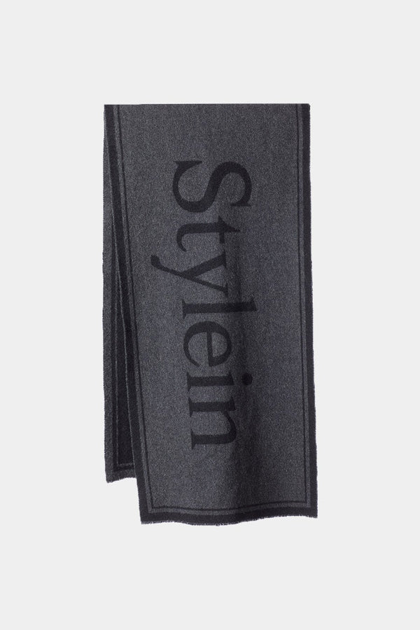 stylein WIDE SIGNATURE SCARF - THALIA DARK GREY