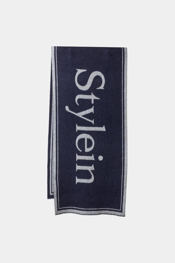 stylein WIDE SIGNATURE SCARF - THALIA NAVY & GREY