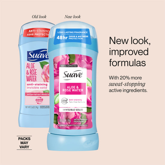 Suave Aloe & Rosewater Invisible Solid Antiperspirant Deodorant Stick