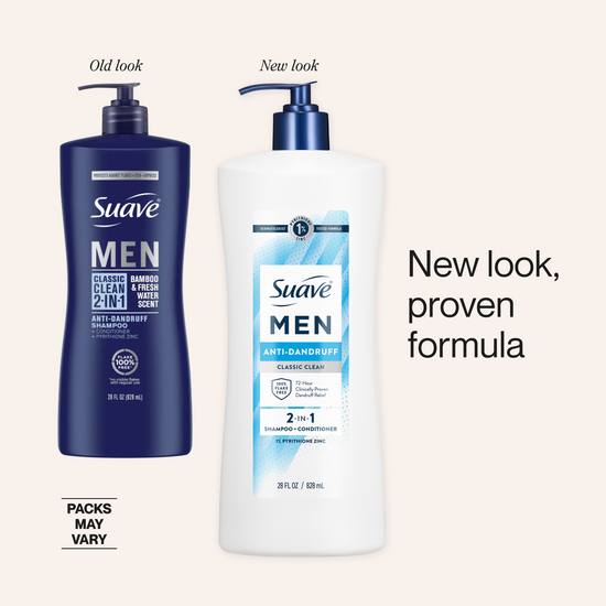 Suave Classic Clean Men's 2-in1 Anti Dandruff Shampoo & Conditioner