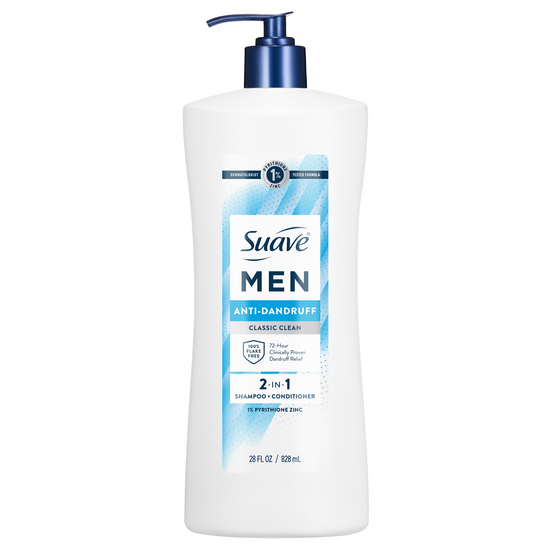 suave Classic Clean Men's 2-in1 Anti Dandruff Shampoo & Conditioner