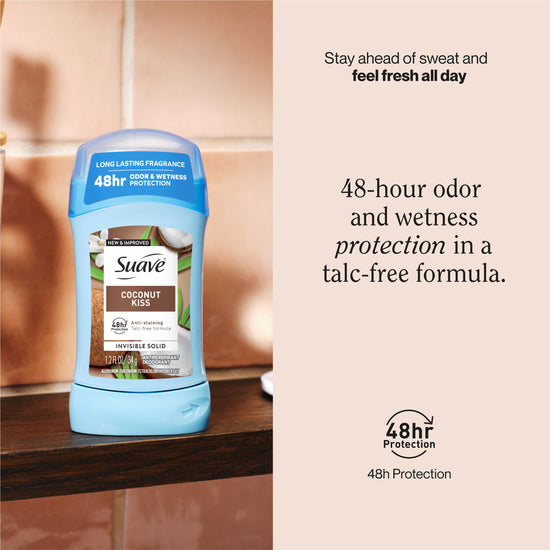 Suave Coconut Kiss Invisible Solid Antiperspirant Deodorant Stick
