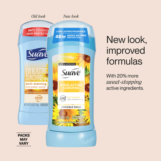 Suave Everlasting Sunshine Invisible Antiperspirant Deodorant Stick