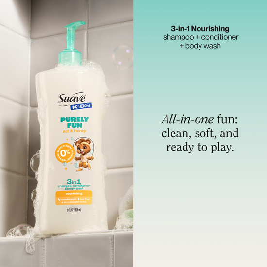 Suave Kids Purely Fun Oat & Honey 3-in-1 Shampoo Conditioner & Body Wash
