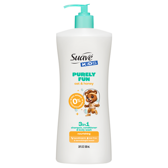 suave Kids Purely Fun Oat & Honey 3-in-1 Shampoo Conditioner & Body Wash