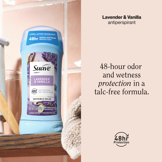 Suave Lavender & Vanilla Invisible Solid Antiperspirant Deodorant Stick