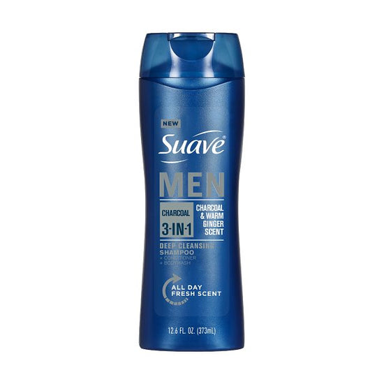 suave Men's Charcoal 3-in-1 Shampoo Conditioner & Body Wash