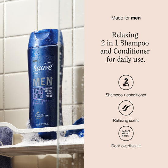 Suave Men's Stress Relief 2-in-1 Shampoo & Conditioner